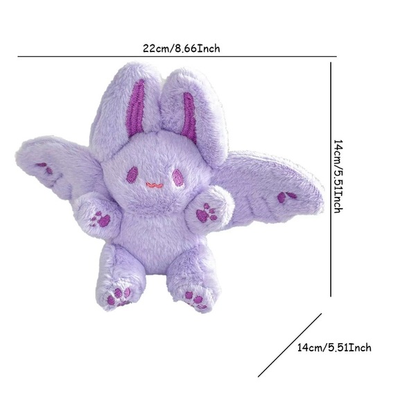 New! Any 2/$18! Bat Cartoon Plush Keychain/Backpack/Purse Charm - Picture 3 of 12